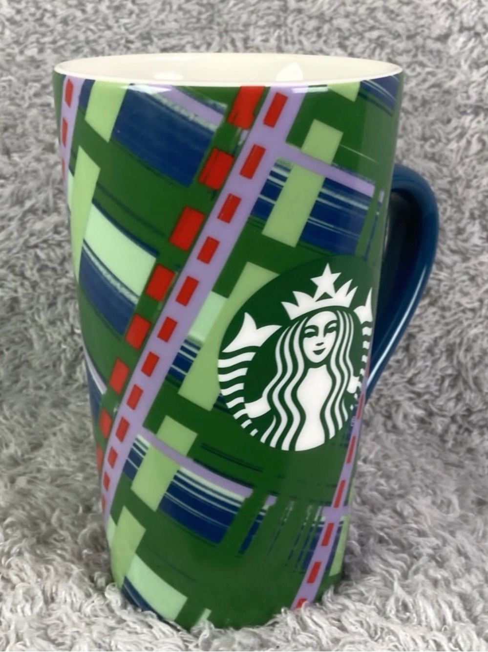 Starbucks 16oz Ceramic Coffee Mug Green Pattern Microwave Dishwasher Safe 2020